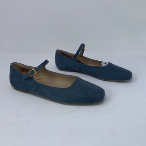 Journee Collection Carrie Mary Jane Flats Women's 6.5‎ Blue Faux Leather S0766